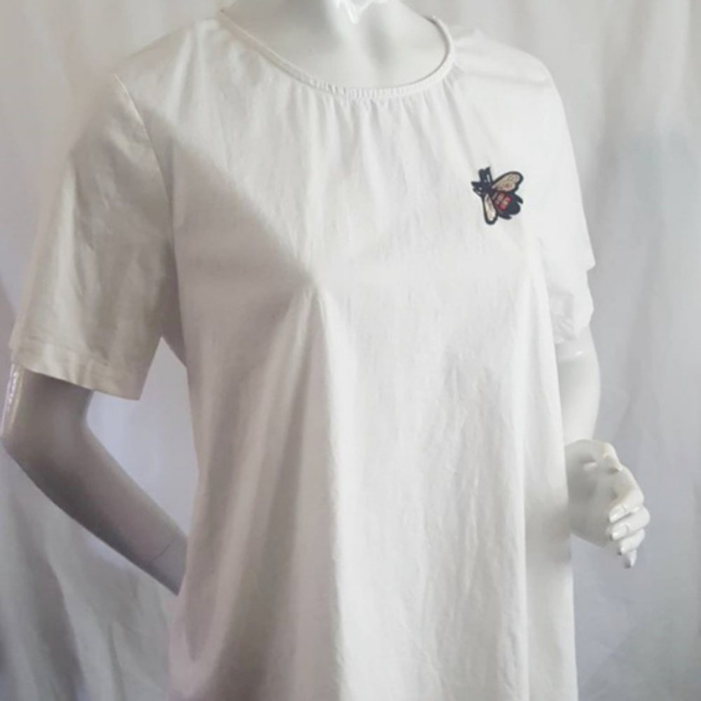 RO&DE White Back Tie Assymetrical Blouse Size L